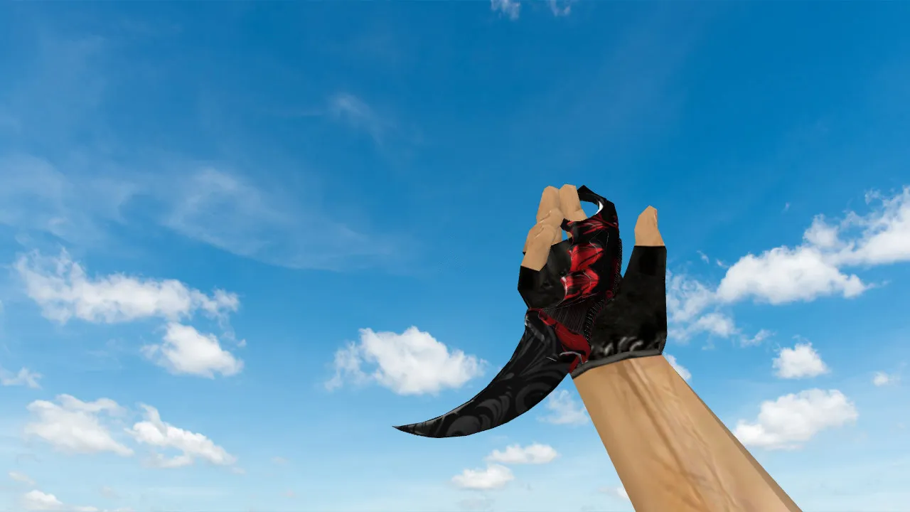 Скриншот Модель v_ Karambit Red Khokhloma, p_ и w_ для CS 1.6: звуки, анимация осмотра, текстуры и настройка