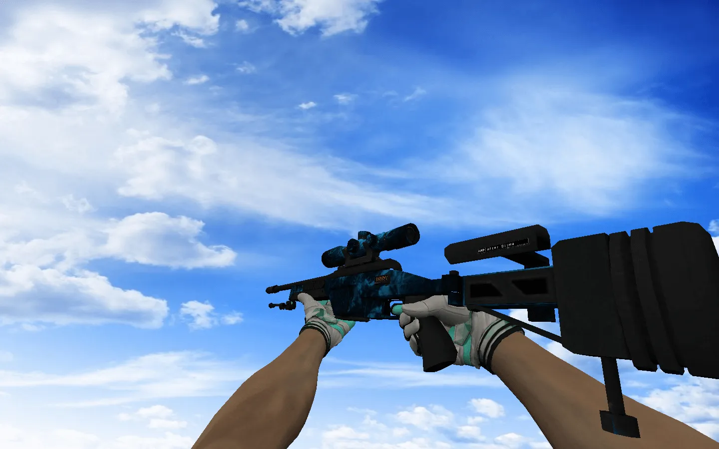 Скриншот  Пак оружия CS 1.6 с мотоциклетными перчатками «Мята»: AK-47, AWP, DE, Glock-18, M4A4, SSG 08, USP-S и ножи