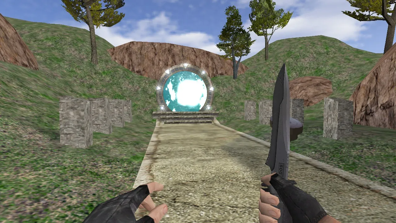 Скриншот Карта de_stargate_atlantis для CS 1.6 - Тактическое сражение в мире Атлантиды