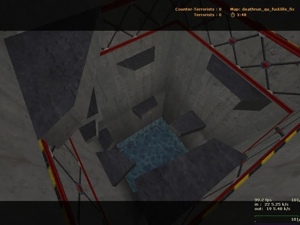 Скриншот  deathrun_qu_fucklife_fix для CS 1.6: карта Deathrun, баланс сторон, тактика, .nav и оптимизация
