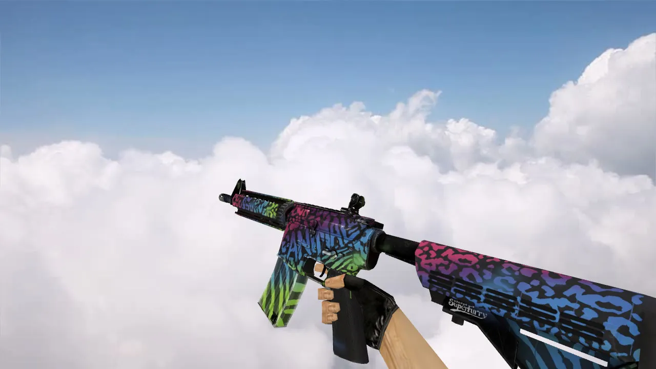 Скриншот Модель M4A4 Superfurry v_m4a4, p_m4a4, w_m4a4 для CS 1.6: звуки, анимация осмотра, качество текстур