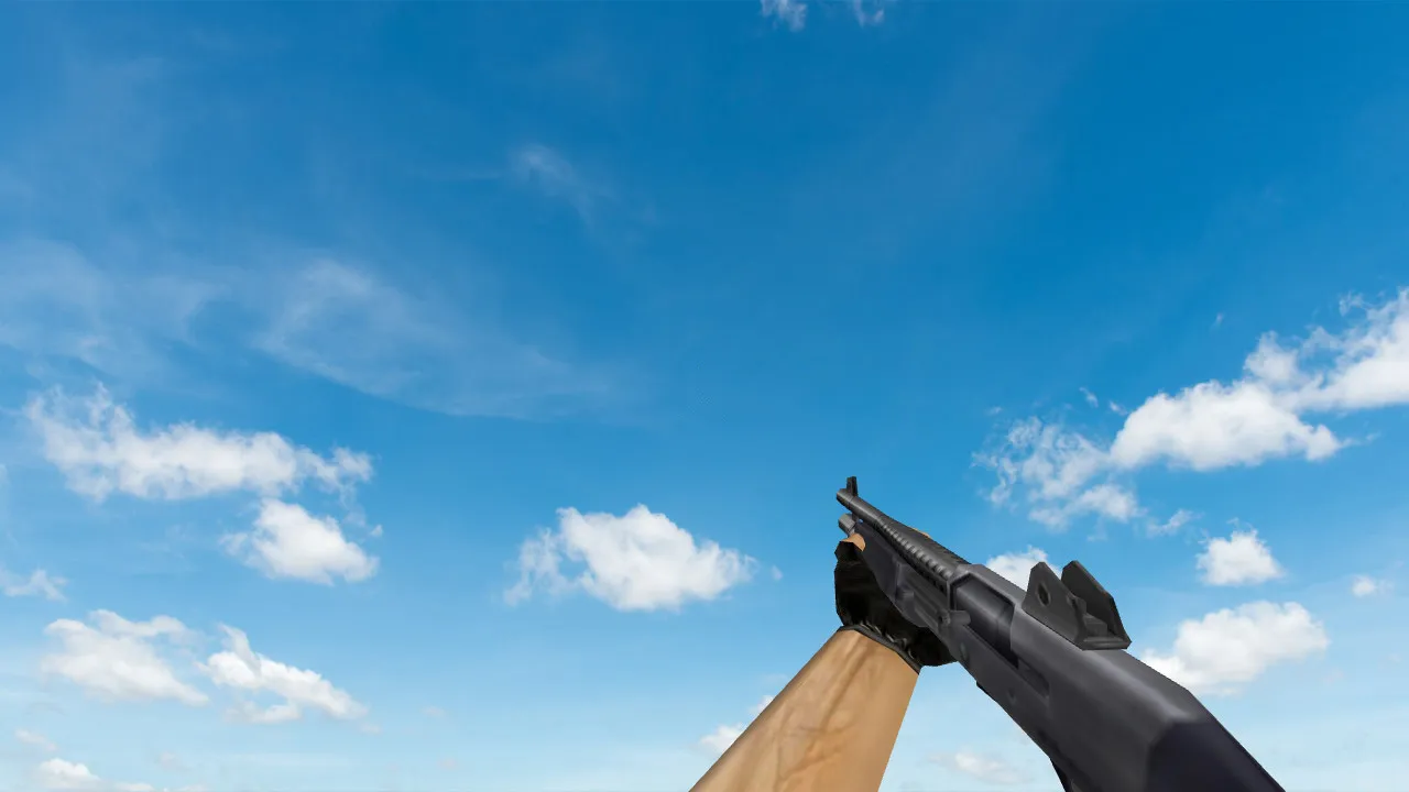 Скриншот  Пак моделей оружия «Default Weapons Chromed» для CS 1.6: v_, p_, w_ модели, звуки, анимация осмотра и текстуры