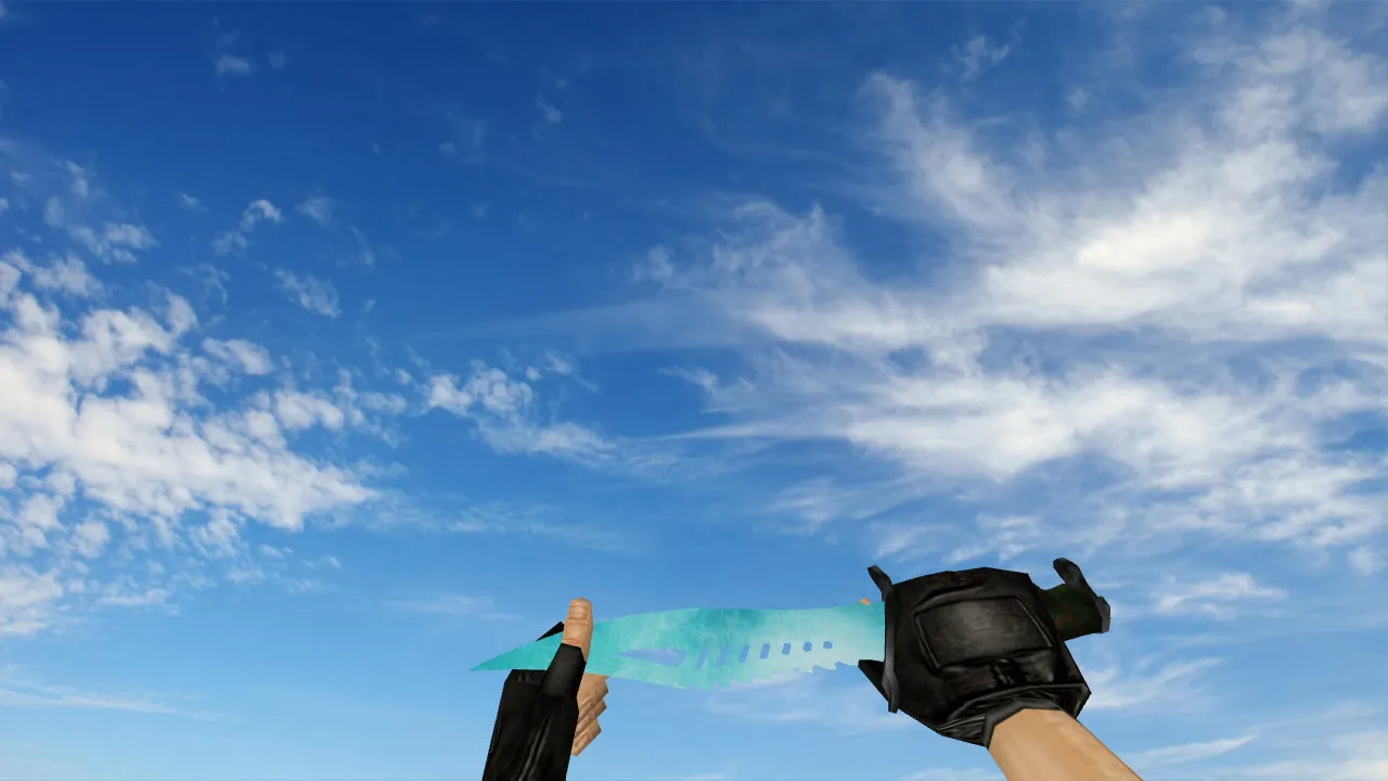 Скриншот Модель ножа «Nautilus Ice» v_ и p_ для CS 1.6: звуки, анимация осмотра, качество текстур и настройка