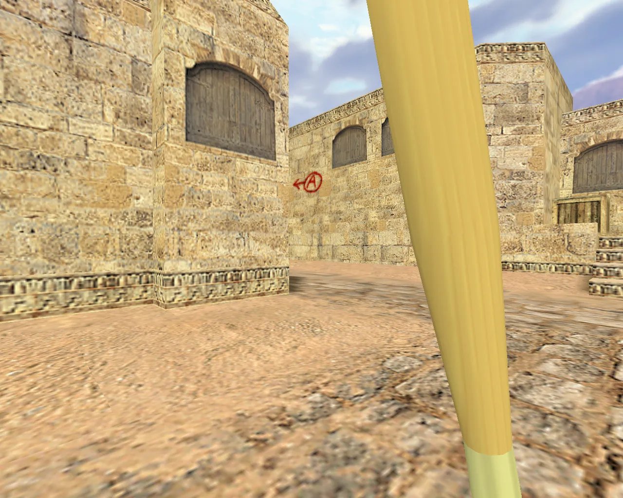 Скриншот Модель ножа «Бейсбольная бита» v_ в CS 1.6: звуки, анимация осмотра, качество текстур и настройка