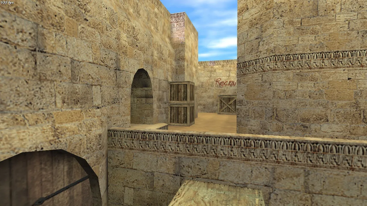 Скриншот Карта de_dust2_remix2020 для CS 1.6: тактика, баланс сторон, .nav и оптимизация wpoly/epoly
