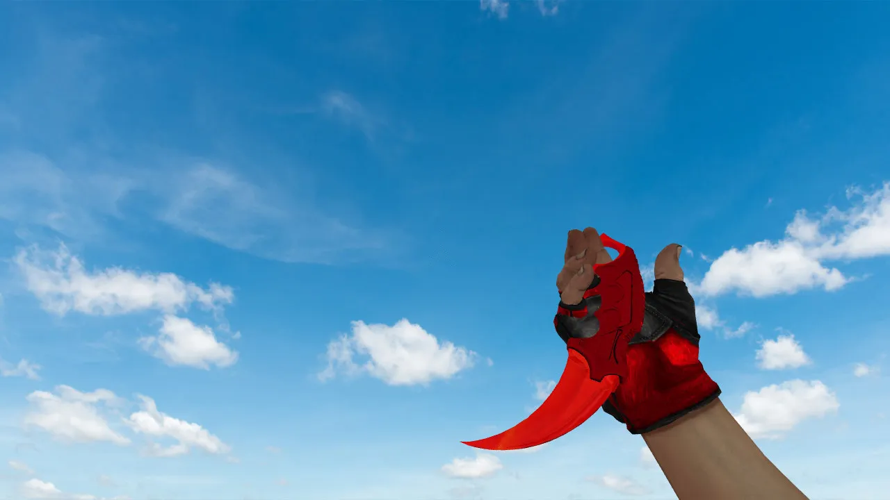 Скриншот Модель ножа «Karambit Fire» для CS 1.6: v_, p_, w_, звуки, анимация осмотра и качество текстур