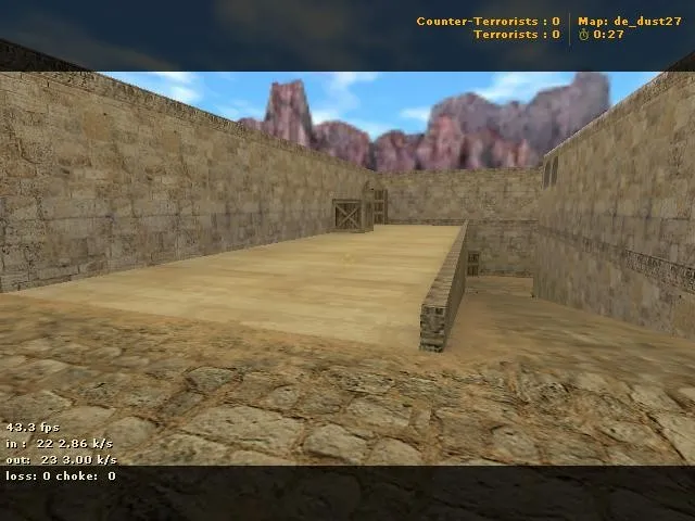 Скриншот  de_dust27 для CS 1.6: тактика, точки и боты (.nav), оптимизация wpoly/epoly