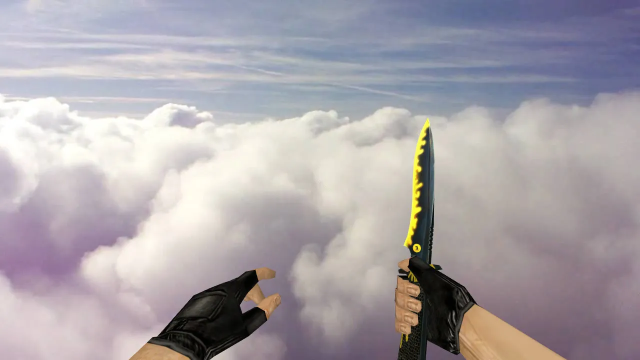 Скриншот Модель ножа Default Knife Yellow-Hand v_ p_ w_ для CS 1.6: звуки, анимация осмотра, текстуры