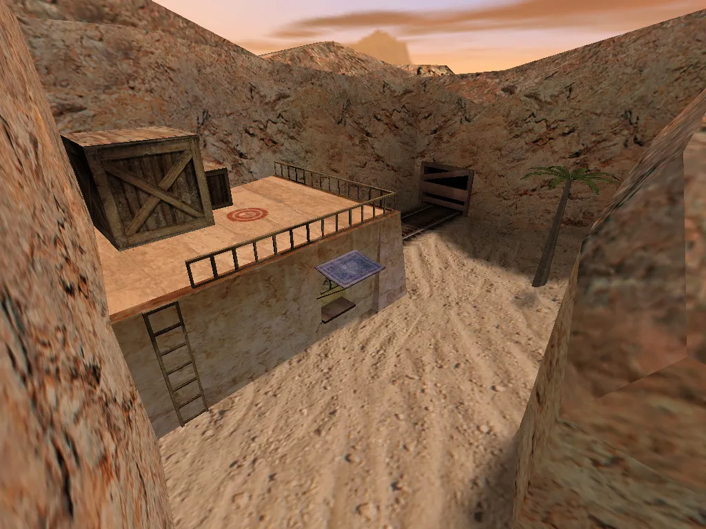 Скриншот  Карта de_desertmine для CS 1.6: баланс сторон, точки, .nav для ботов и оптимизация wpoly/epoly