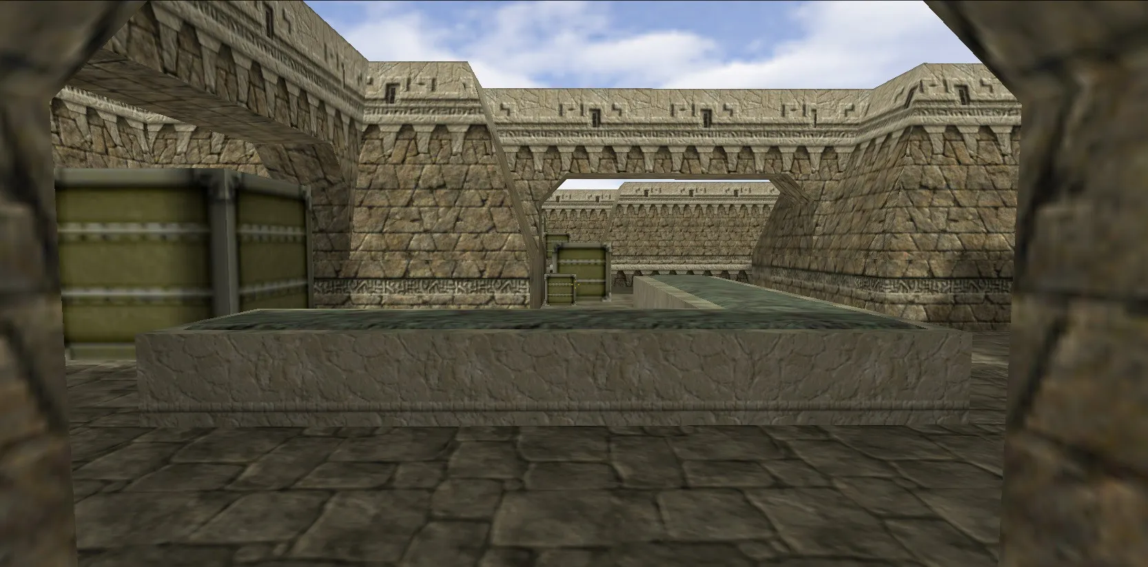 Скриншот Карта de_achient для CS 1.6: тактики за T и CT, точки, .nav, оптимизация wpoly/epoly