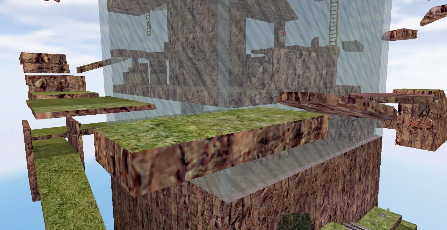 Скриншот  deathrun_unreal_air для CS 1.6: карта deathrun, точки, раунды, оптимизация, .nav и боты