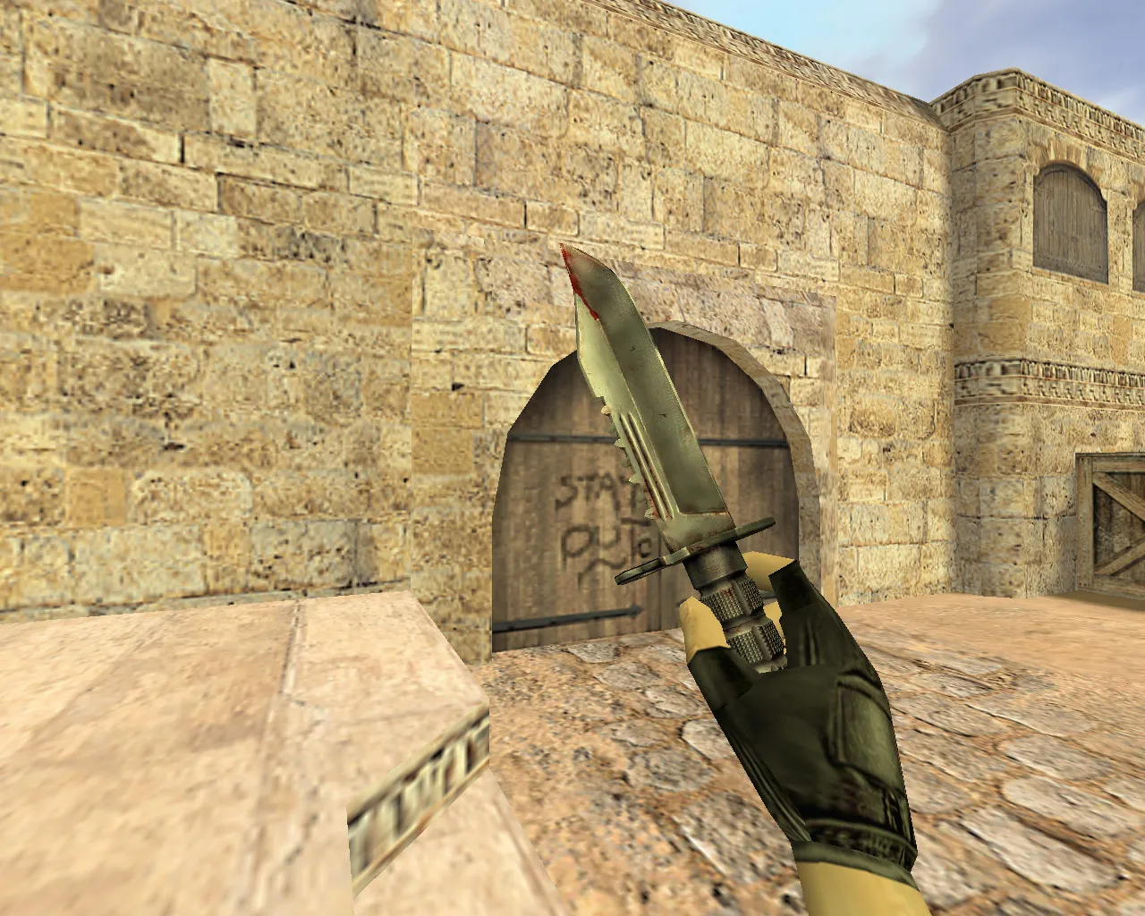 Скриншот Модель «Кровавый нож М9» v_ нож для CS 1.6: p_ и w_ файлы, звуки, анимация осмотра, качество текстур