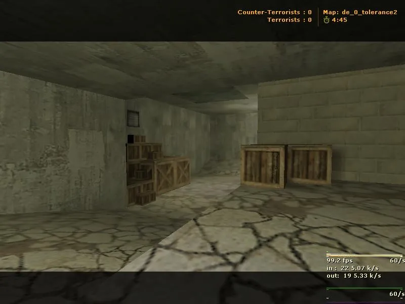 Скриншот Карта de_0_tolerance2 для CS 1.6: точки, баланс сторон, .nav для ботов и оптимизация wpoly/epoly