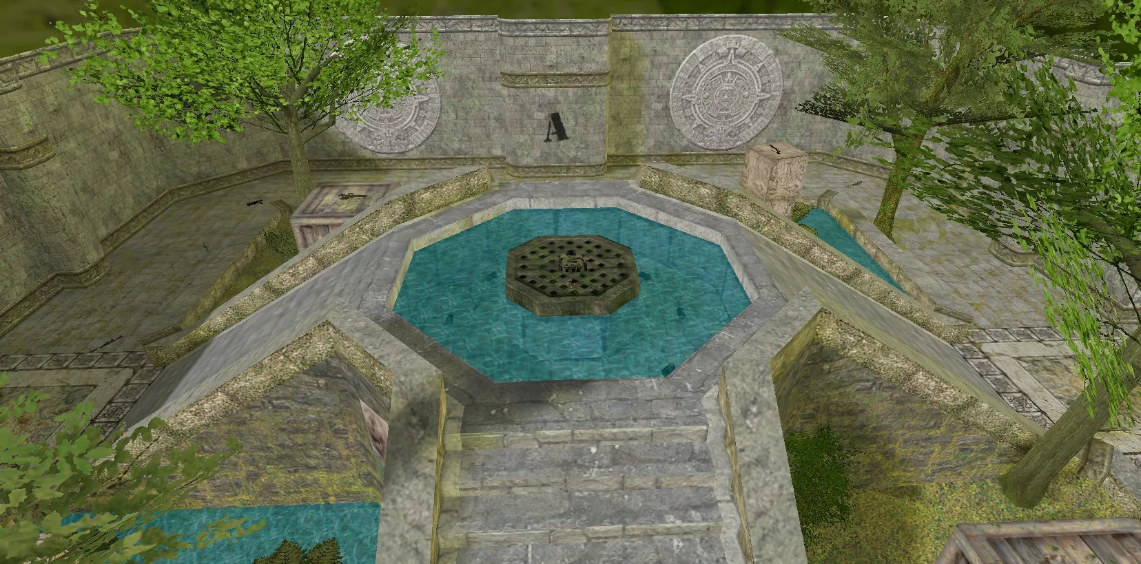 Скриншот Карта de_aim_aztec для CS 1.6: спавны, точки, навигация .nav и оптимизация wpoly/epoly