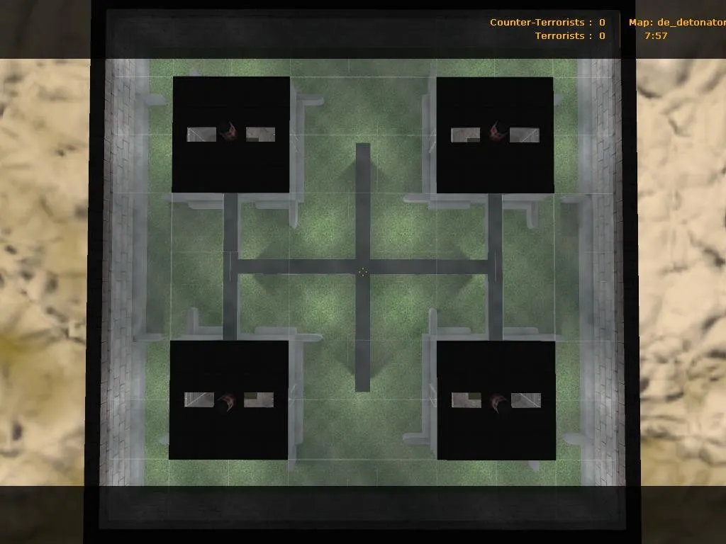 Скриншот  Карта de_detonator для CS 1.6: баланс сторон, точки, маршруты, .nav и оптимизация
