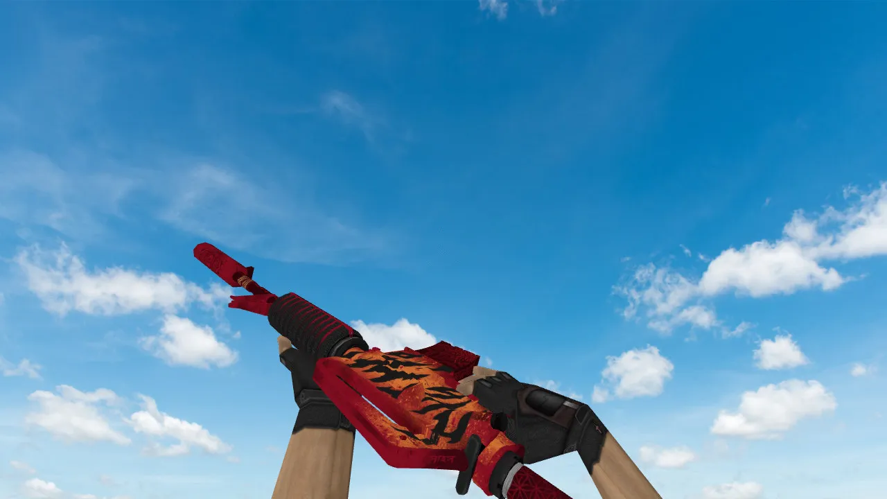 Скриншот Модель v_m4a1 Bengal Tiger для CS 1.6: p_, w_ варианты, анимация осмотра и звуки