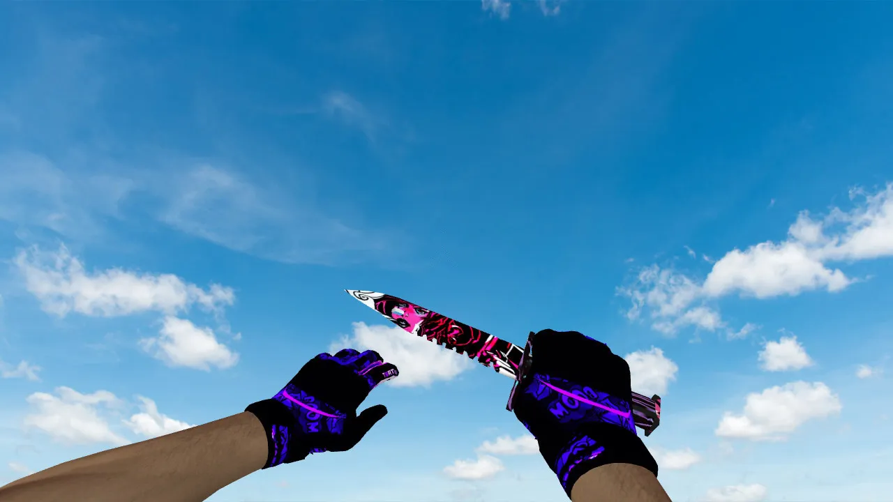 Скриншот  Модель ножа Штык-нож M9 «Неонуар» v_ для CS 1.6: звуки, анимация осмотра, текстуры