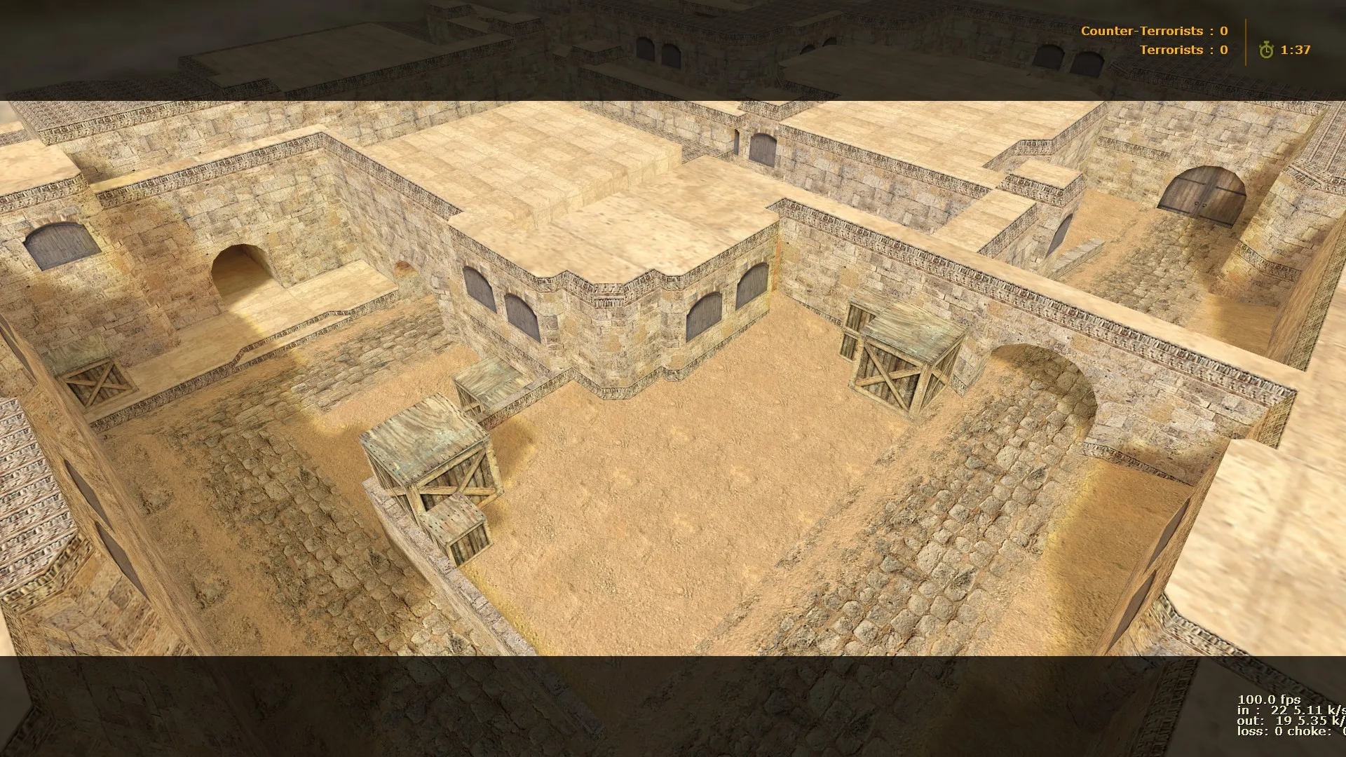 Скриншот  Карта de_dust2_b2 для CS 1.6: баланс сторон, точки, .nav, оптимизация wpoly/epoly и советы для рейд-раундов