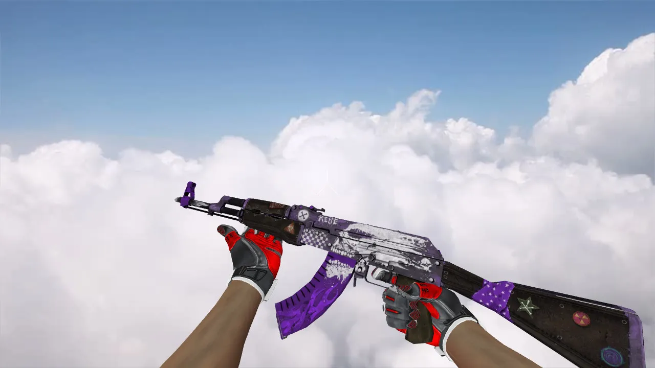 Скриншот Модель «AK-47 Rise Purple» v_ p_ w_ для CS 1.6: звуки, анимация осмотра, качество текстур