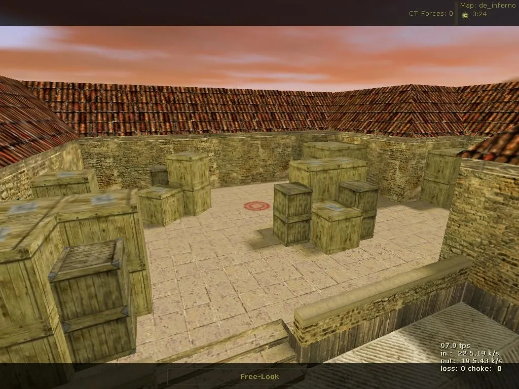 Скриншот  Карта «de_inferno_old» для CS 1.6 - Тактика и особенности