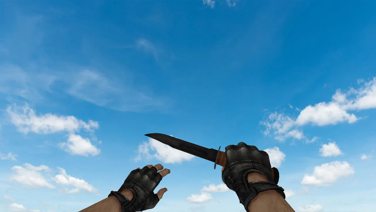 Скриншот Модель ножа v_ Ka-Bar on CSGO anims для CS 1.6: p_ w_ модели, звуки, анимация осмотра и текстуры