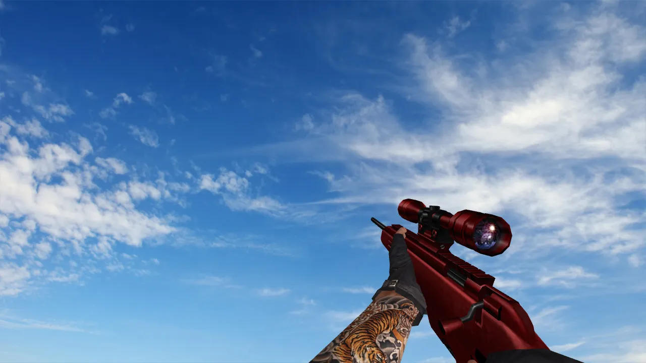 Скриншот  Пак моделей оружия «Red Weapons With Tattoo» для CS 1.6: v_, p_, w_ модели, звуки и анимация осмотра