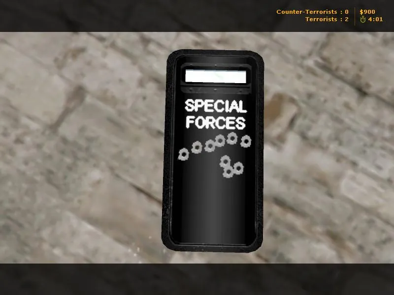 Скриншот  Модель «Black and Silver Riot Shields» (v_, p_, w_) для CS 1.6: текстуры 1024x1024, анимация осмотра и звуки