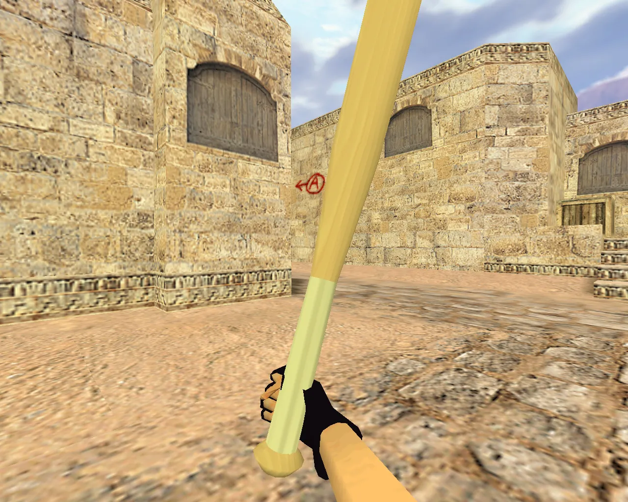 Скриншот Модель ножа «Бейсбольная бита» v_ в CS 1.6: звуки, анимация осмотра, качество текстур и настройка