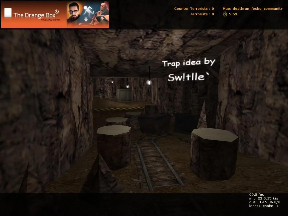 Скриншот  deathrun_fpsbg_community для CS 1.6: Deathrun карта, точки, боты .nav, оптимизация wpoly/epoly
