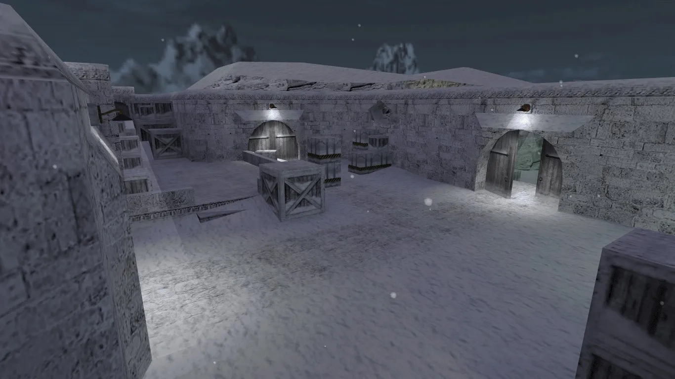 Скриншот Карта de_dust2_winter16 для CS 1.6: баланс сторон, точки, nav для ботов и оптимизация