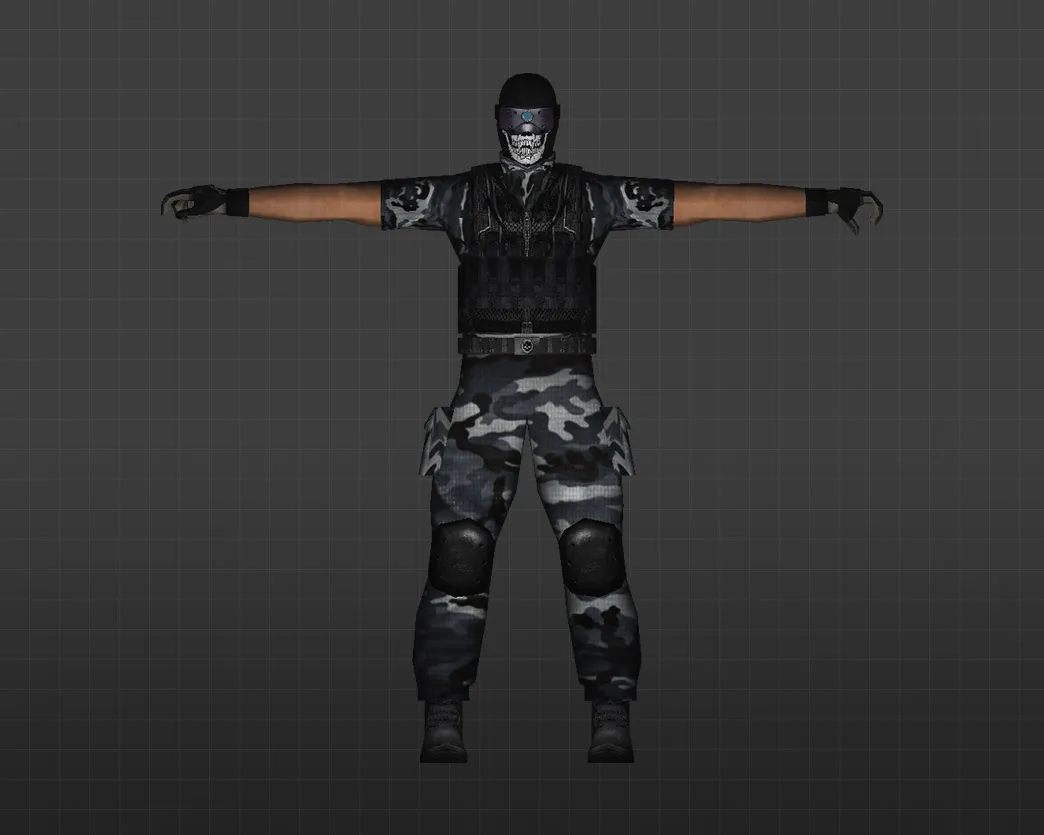 Скриншот Модель «Отряд черепа» для CS 1.6 - Уникальный скин солдата