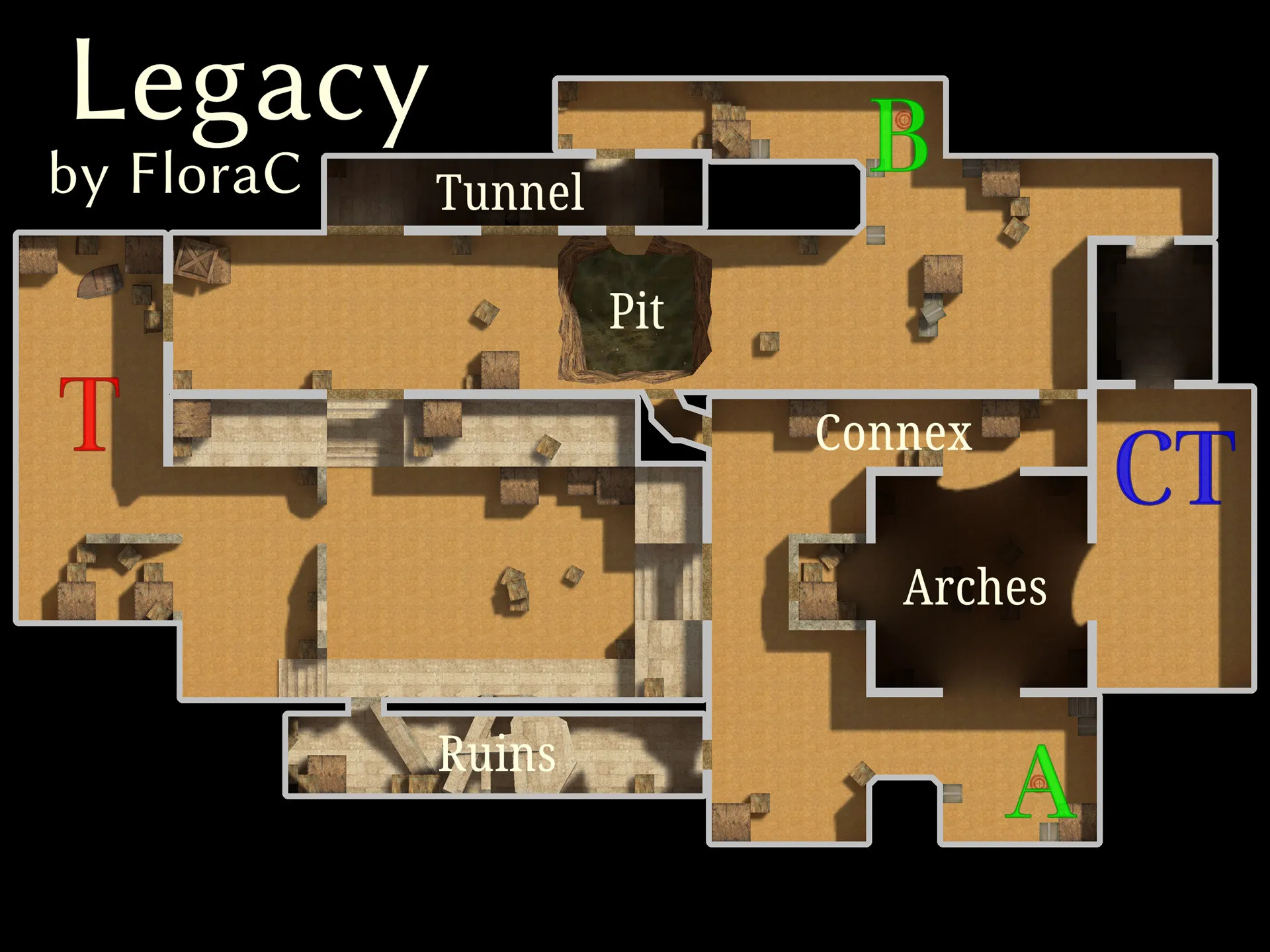 Скриншот  Карта de_legacy_z для CS 1.6 - Тактические особенности и оптимизация