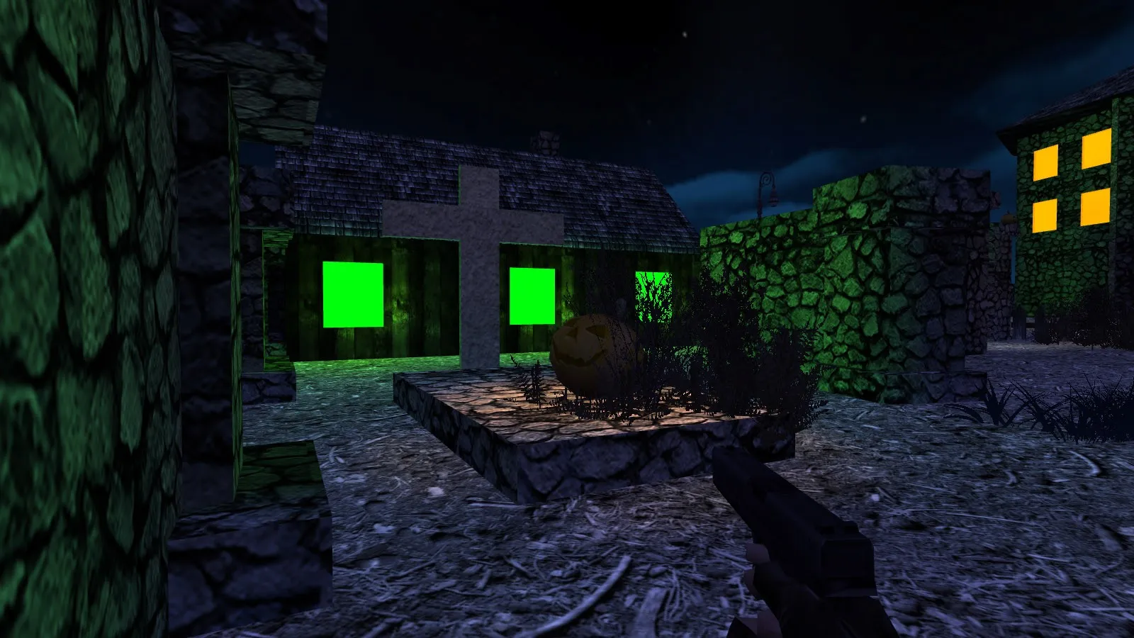 Скриншот  Карта de_halloween_night для CS 1.6: баланс сторон, точки, .nav для ботов, оптимизация wpoly/epoly