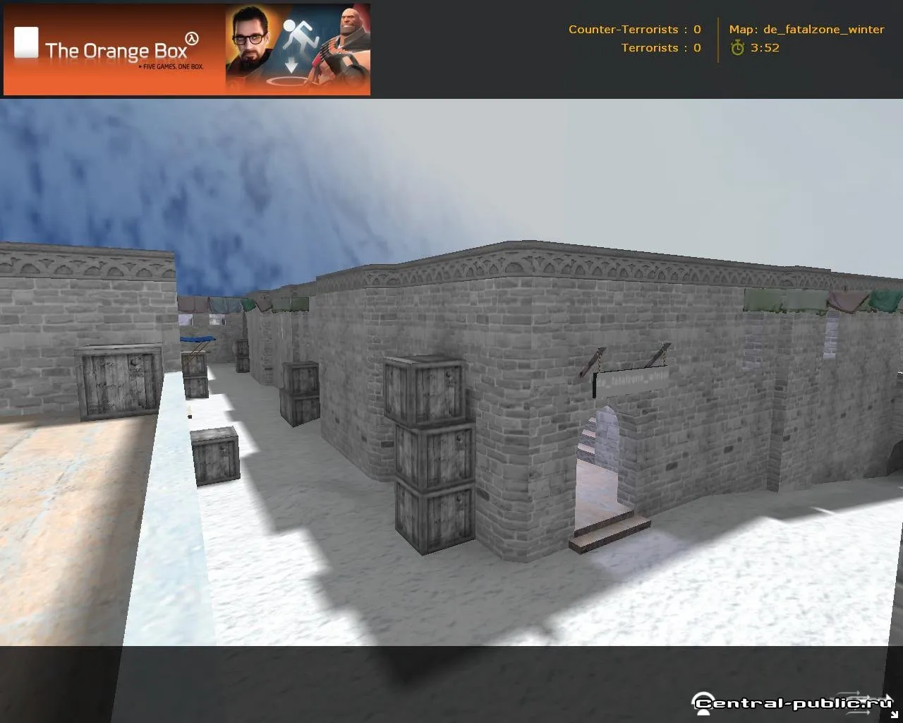 Скриншот  de_fatalzone_winter для CS 1.6: зимняя DE-карта, точки под заход, .nav для ботов, оптимизация wpoly/epoly