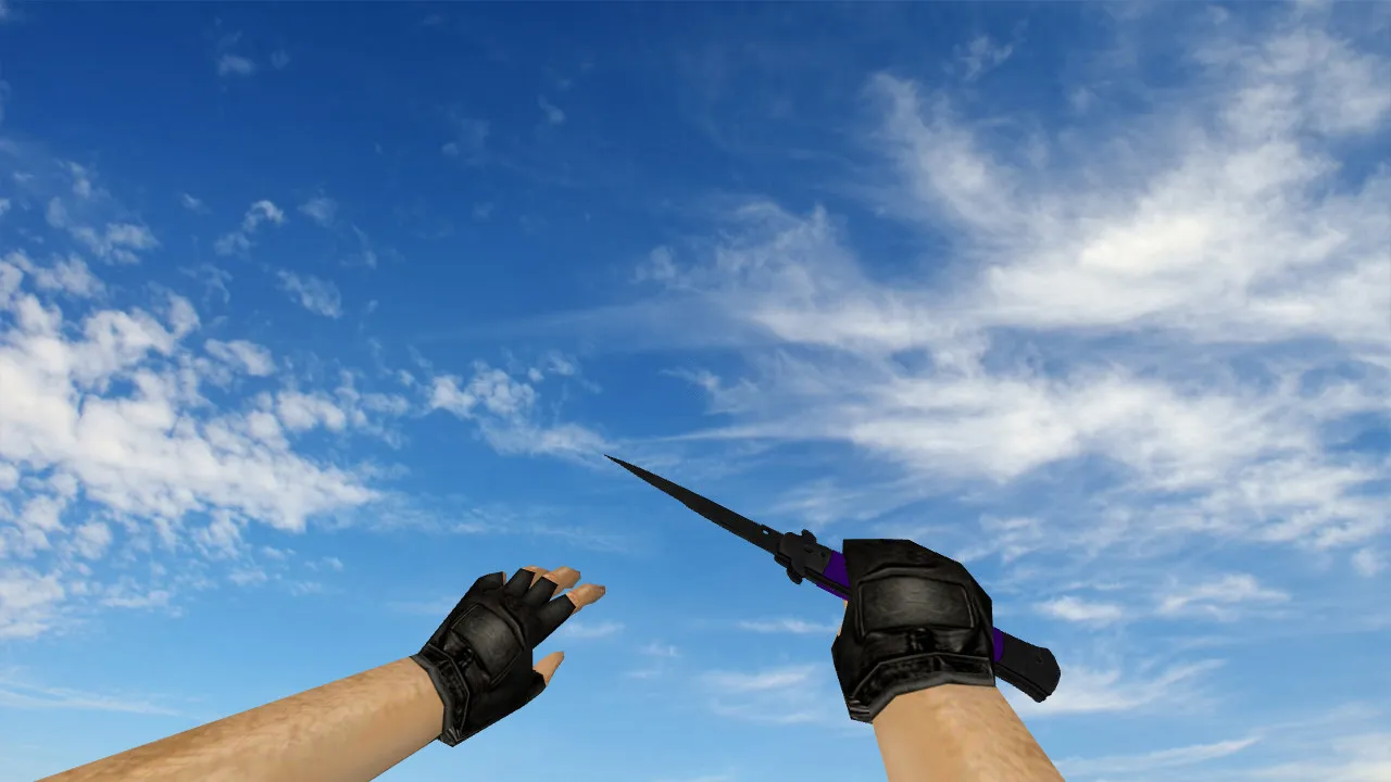 Скриншот Модель ножа «Стилет «Ультрафиолет»» v_ для CS 1.6: звуки, анимация осмотра, текстуры и настройка