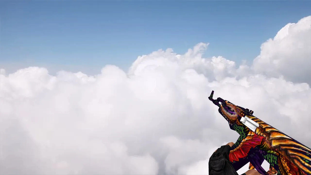 Скриншот Модель Default AK-47 UFO v_ и p_ для CS 1.6: звуки, анимация осмотра, текстуры и четкий вид в игре