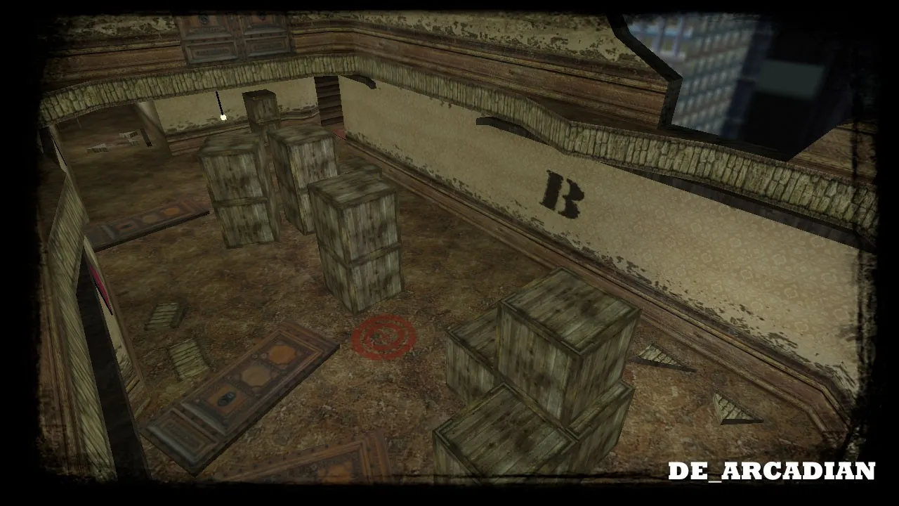 Скриншот de_arcadian_v1 карта для CS 1.6: точки, маршруты, баланс сторон, .nav, оптимизация wpoly/epoly