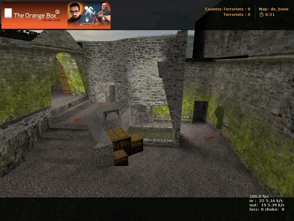 Скриншот  Карта de_bone для CS 1.6: баланс сторон, точки, .nav для ботов и оптимизация wpoly/epoly