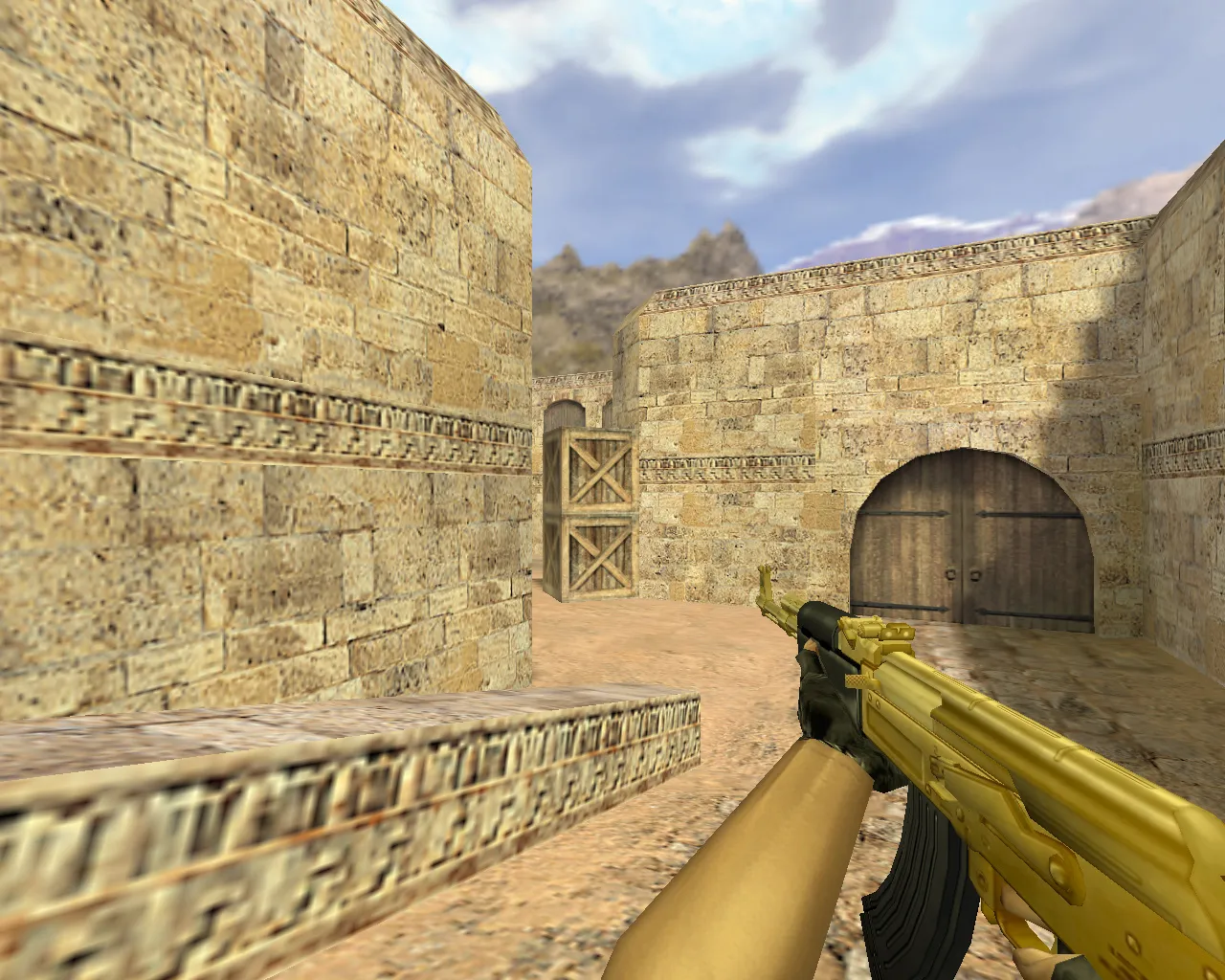 Скриншот Модель «АК-47 Золотой» для CS 1.6: v_ w_ p_ модели, звуки, анимация осмотра и качество текстур