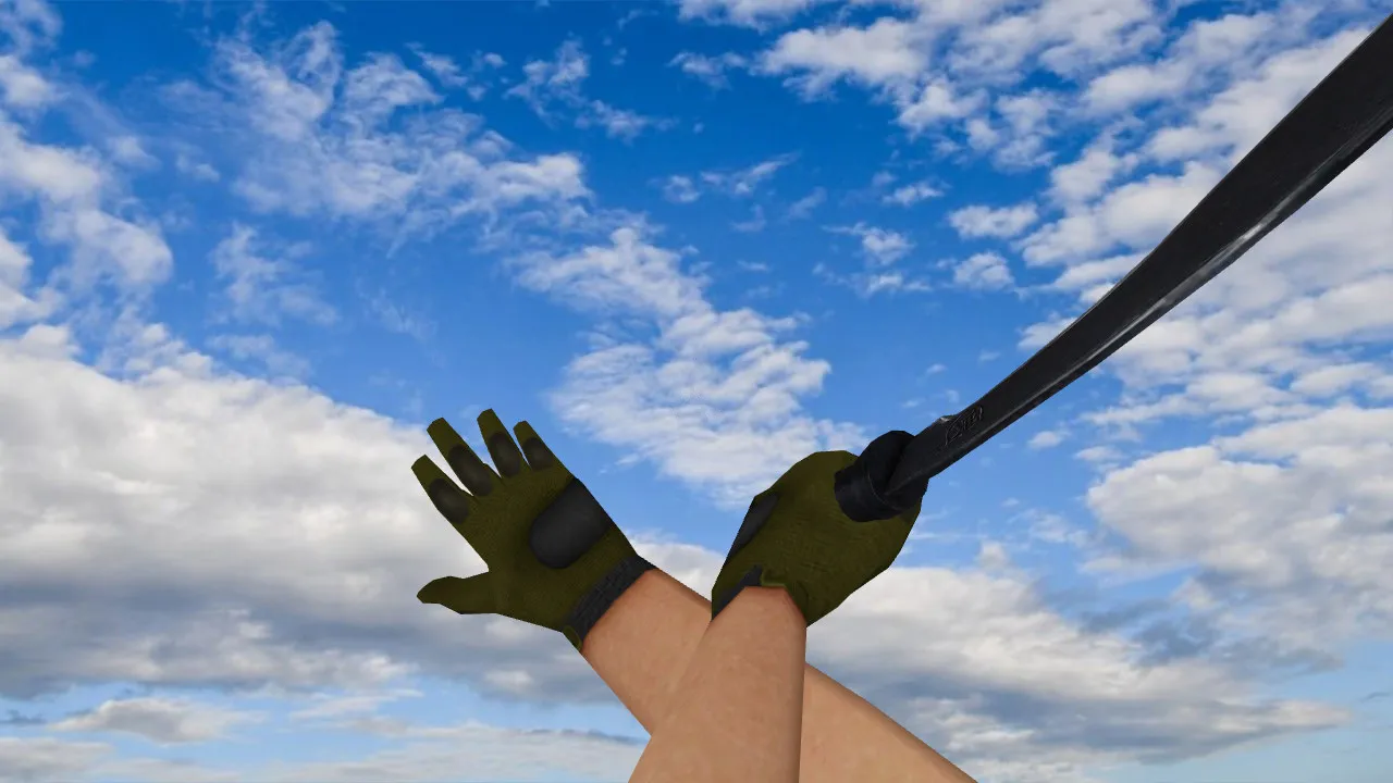 Скриншот Модель ножа «Kukri on KOS-like Animations» для CS 1.6: v_ и p_ модели, звуки, анимация осмотра, текстуры