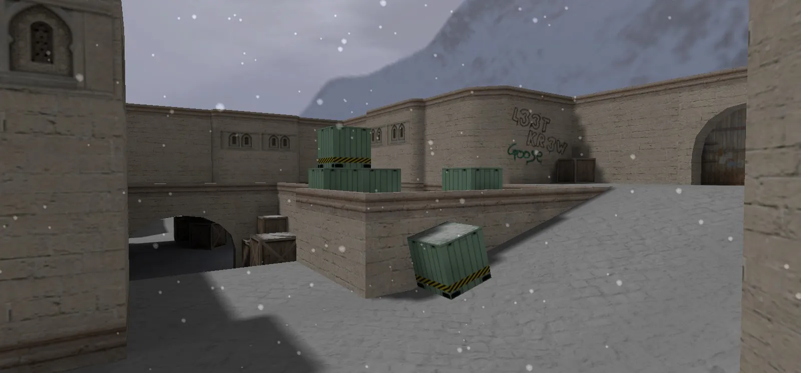 Скриншот de_dust2_winter_csco — зимняя DE_Dust2 карта для CS 1.6: точки, раунды, оптимизация и боты