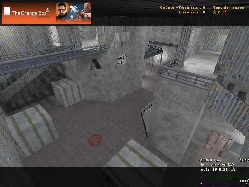 Скриншот  Карта de_frozen для CS 1.6: баланс сторон, тактика, точки, .nav для ботов и оптимизация wpoly/epoly