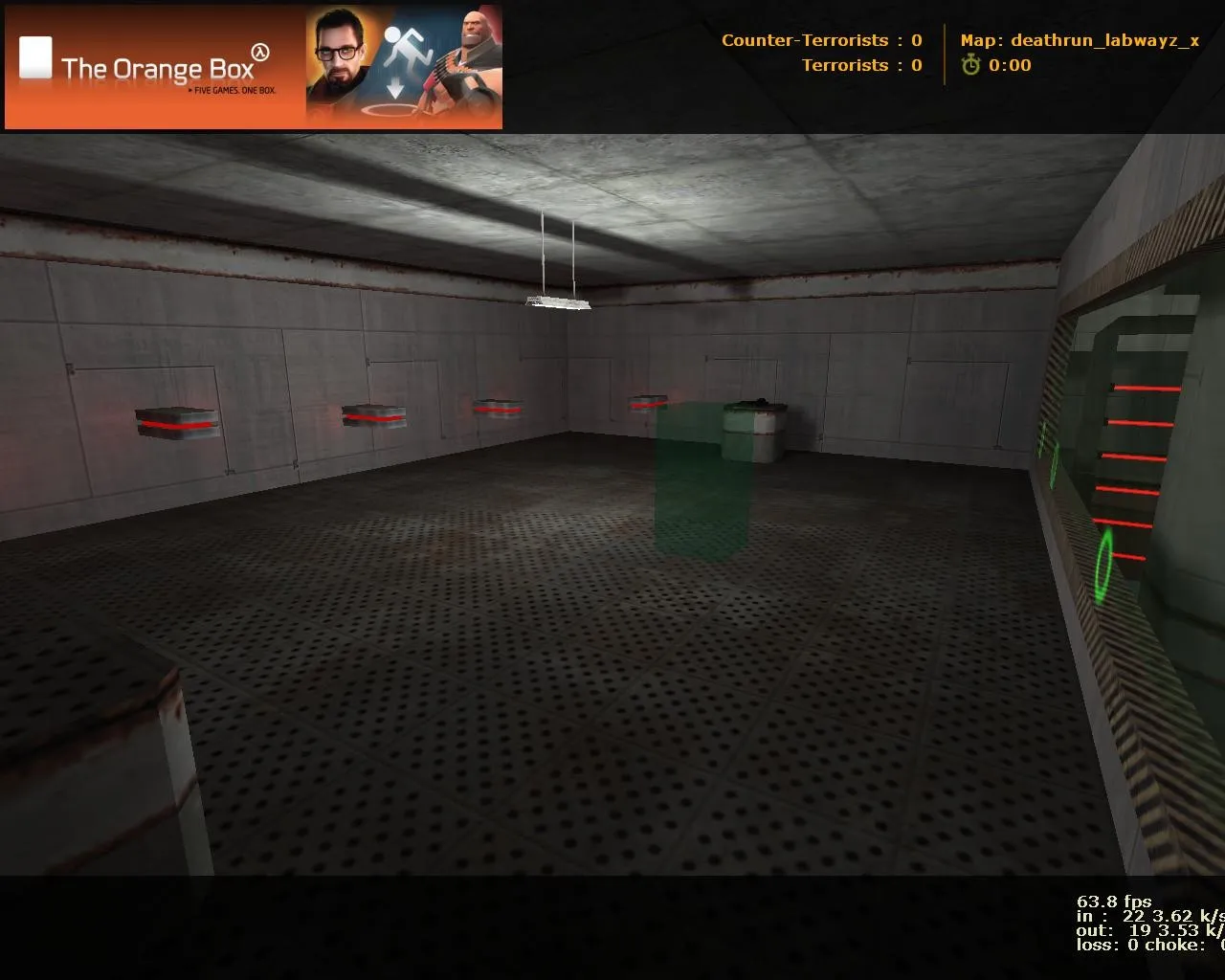 Скриншот  deathrun_labwayz_x для CS 1.6: карта Deathrun, точки за команду, .nav для ботов и оптимизация