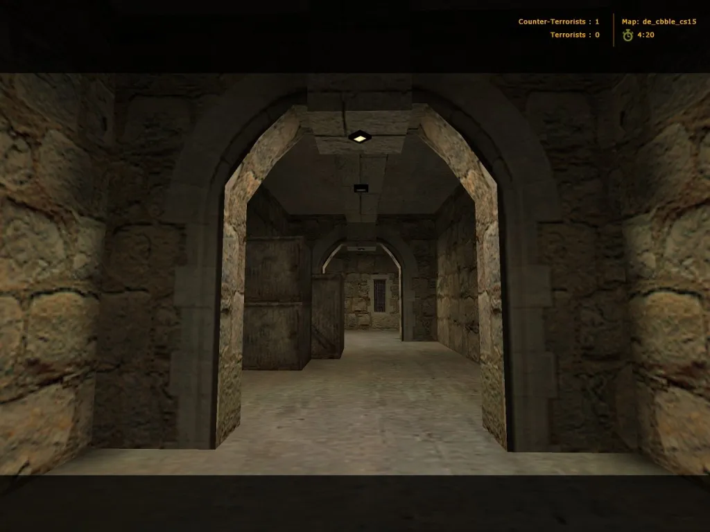 Скриншот de_cbble_cs15 для CS 1.6: карта De_Cbble, точки для Т и CT, оптимизация и .nav для ботов