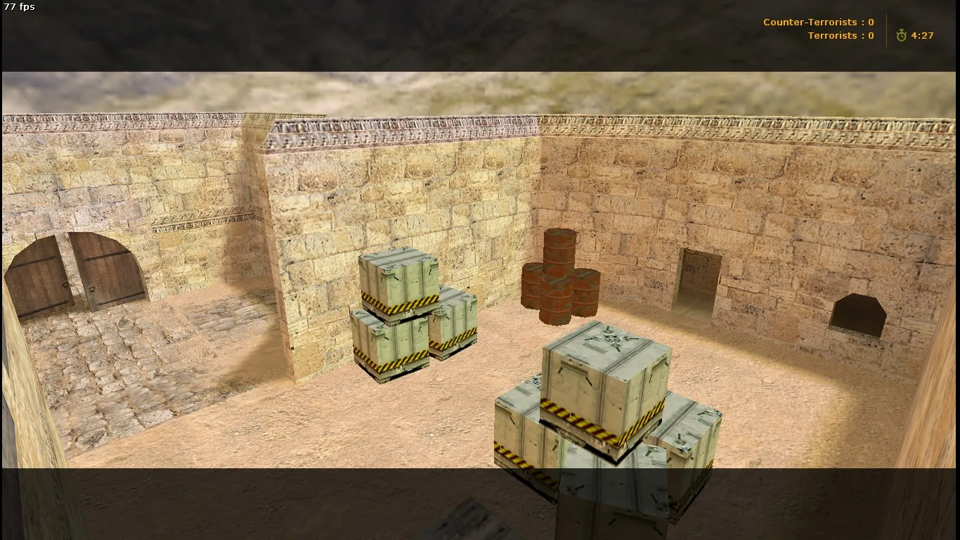 Скриншот  Карта de_dust2_2x2_long для CS 1.6: тактика long, точки, боты (.nav) и оптимизация wpoly/epoly