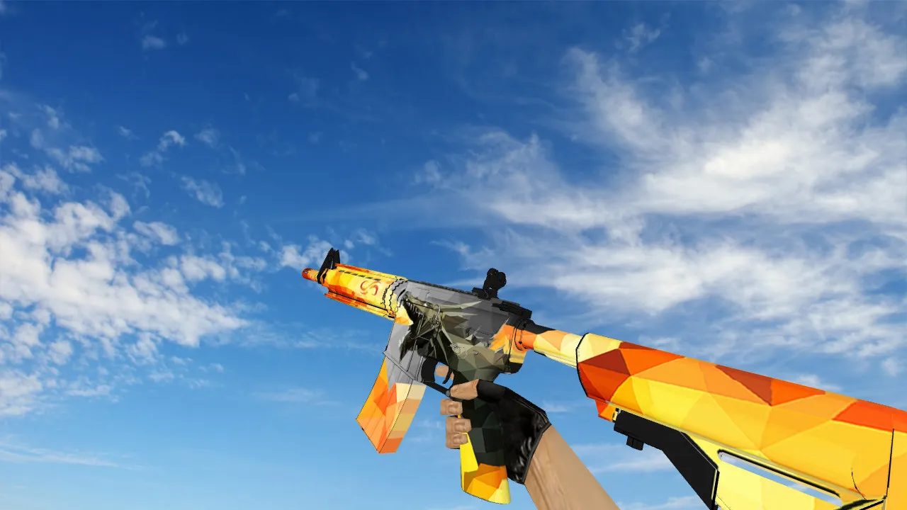 Скриншот Модель v_m4a4 Hellraiser, p_m4a4 и w_m4a4 для CS 1.6: звуки, анимация осмотра, текстуры и настройка