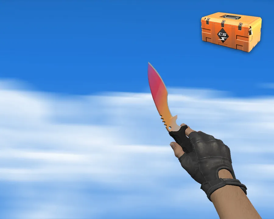 Скриншот Кукри | Градиент (Fade) v_ модели для CS 1.6: звуки, анимация осмотра, качество текстур и настройка под сервер