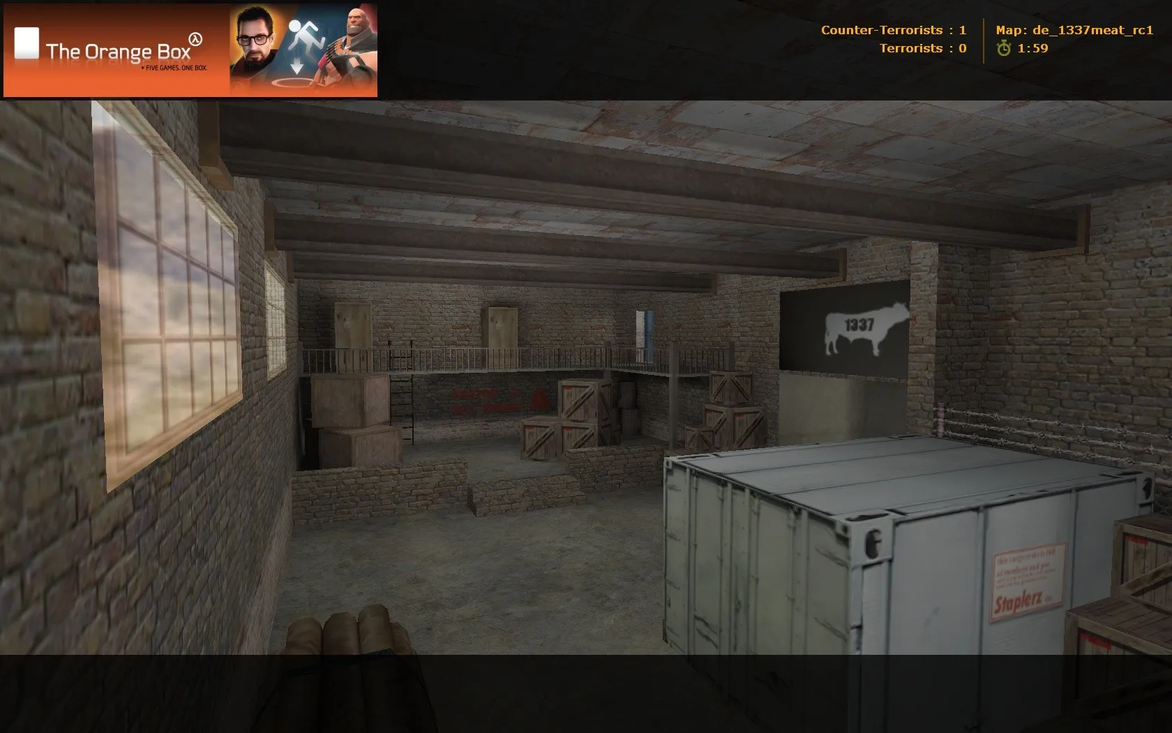 Скриншот de_1337meat_rc1 — DE карта для CS 1.6: точки под каты, боты по .nav, баланс сторон