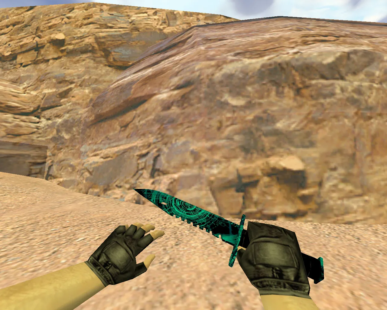 Скриншот Модель ножа «Штык-нож М9 Осколок» для CS 1.6: v_ и p_ модели, звуки, анимация осмотра