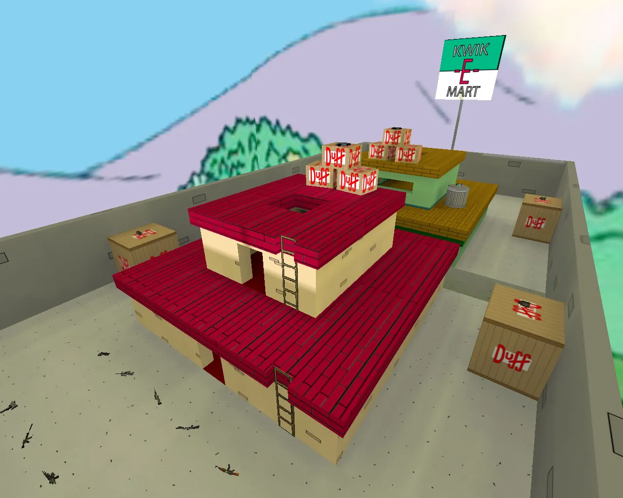 Скриншот  Карта fy_simpsons для CS 1.6: респаун, планировка, точки и запуск без проблем
